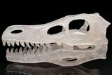 Carved Quartz Crystal Dinosaur Skull #208837-1